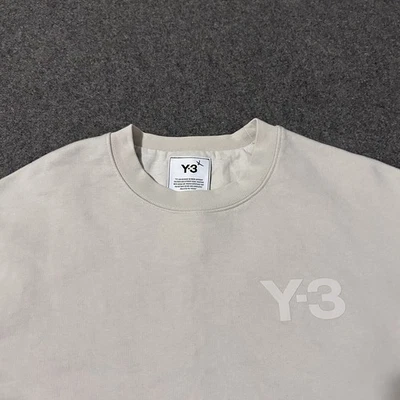 SAMPLE! Adidas Y-3 Yohji Yamamoto Mens Long Sleeve Pullover Beige Crewneck  - Image 1 of 4