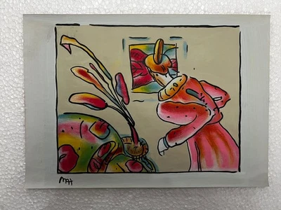 Peter Max - Increíble papel al óleo - Estilo Pop Art - Firmado - A1 Foto 1 de 2