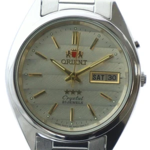 Orient Crystal Vintage Automatic Day-Date Men's Watch Silver Color EM04-C3-A - Picture 1 of 6