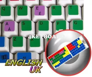 LEARNING ENGLISH UK COLORED PC KEYBOARD STICKER - Picture 1 of 1