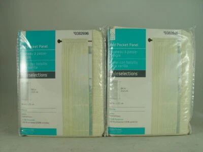 Style Selections Home 2pc  Kenna 84" Ivory Polyester Semi-sheer Curtain Panel - Image 1 of 4