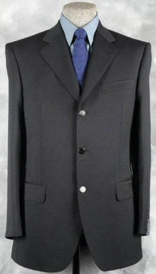 NWT_$1495 GIANLUCA_BY_ISAIA HAND_FINISHED_SUPER 100s_BLACK_SPORT_COAT 41R 10018 - Image 1 of 4