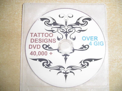 Tattoo Flash Designs 40,000 + 14 Good E Books About Tattooing On DVD Data Disc