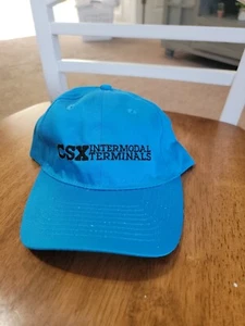 BLUE CSX Intermodal Railroad TERMINAL Embroidered Cap Hat - Foto 1 di 6