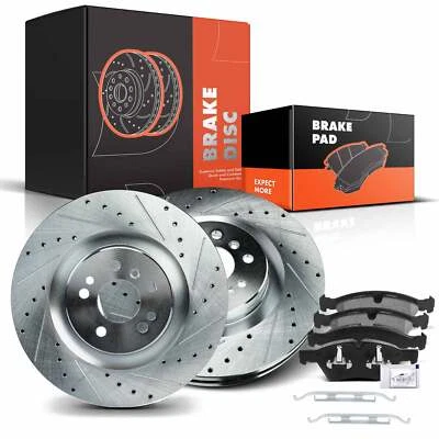 Rotores de freno delanteros perforados y pastillas de freno de cerámica para Mercedes-Benz GL320 GL350 Foto 1 de 4