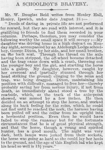 Carro de perro 1912 Story Of Bravery Aldeburgh Lodge escolar George Dixon Suffolk - Imagen 1 de 1
