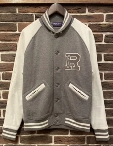 $995 Ralph Lauren Purple Label Grey Baseball Jacket Varsity Coat Polo RRL Rugby - Picture 1 of 7