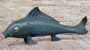 BRONZE SCULPTURE Sea Bas Fish Signed Authentic Marius Large Animal Art Figurine - Picture 1 of 10