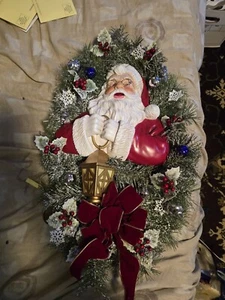 Bradford Exchange Thomas Kinkade A Most Enchanted Christmas Wreath Lights Up 24" - Picture 1 of 5
