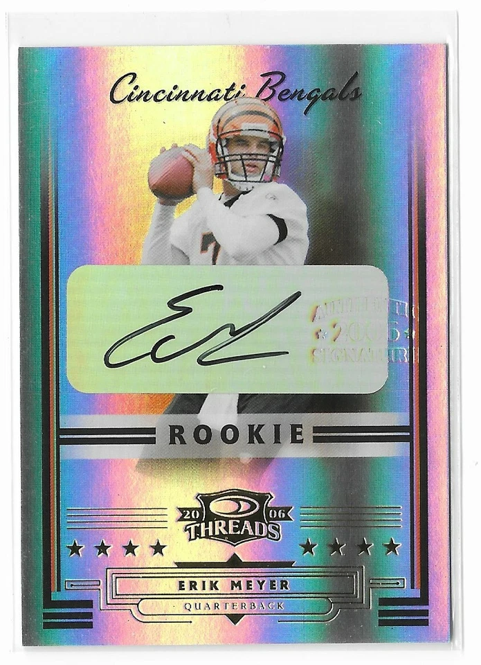 Erik Meyer 2006 Donruss Threads Rookie Autograph #261 /999 Cincinnati Bengals RC - Image 1 of 2