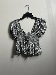 Blusa corta Urban Outfitters para mujer negra/blanca talla pequeña - Imagen 1 de 10