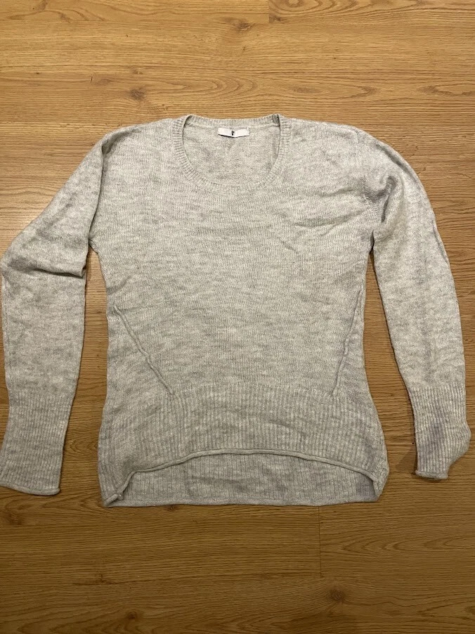 V by Very Knitted Seam Detail Crew Neck Jumper - Light Grey Marl uk 12 - Image 1 of 1