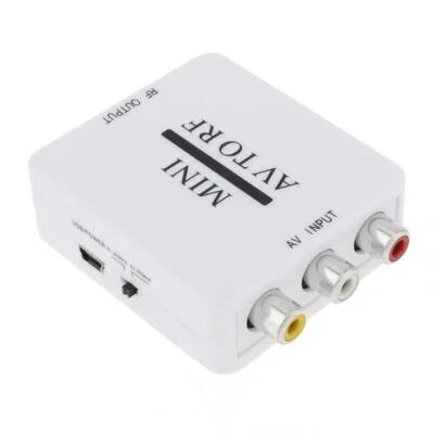 Audio Video RCA to RF Coax Analog Output Converter AV Adapter Modulator Selector - Image 1 of 4