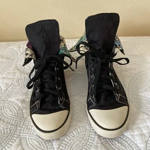Coach High Top sneakers "CHUCK TAYLOR" Size US 6 B  BONNEY SHOES CC Q258 BLK - Picture 1 of 11