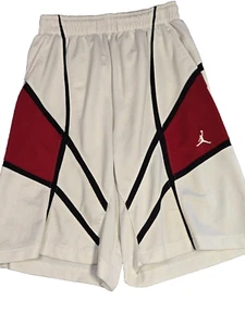JORDAN Youth Shorts White Blk Red Sz S Jumpman Air Jordan Multi Sports Dri-Fit - Picture 1 of 9