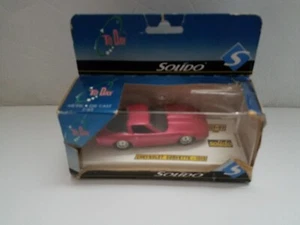VINTAGE DIECAST SOLIDO PINK CHEVROLET CORVETTE TO DAY IN ORIGINAL BOX  - Picture 1 of 7