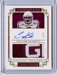 Christian Kirk 2019 National Treasures Team Slogan Patch Auto 5/5 TA&M "Gig Em" - Picture 1 of 2