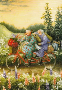Cartolina - Inge Löök: le donne guidano in tandem / n. 68 - Foto 1 di 1
