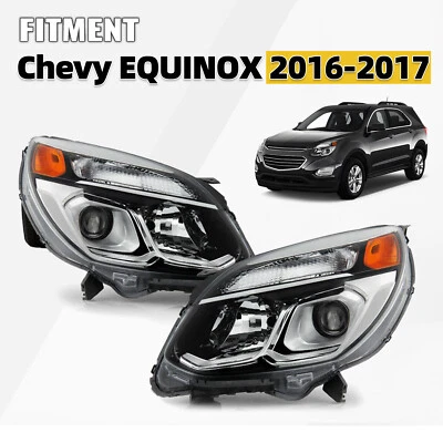 For 2016 2017 Chevrolet Equinox Halogen Headlights w/Bulbs Left + Right Pair Foto 1 de 4