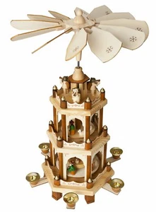 BRUBAKER Weihnachtspyramide 18 Zoll - Holz - Krippe - 3-stufiges Karussell - Bild 1 von 4