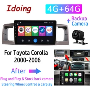 4+64G For Toyota Corolla 2000-2006 WIFI Car Stereo Radio GPS Navi Apple Carplay - Picture 1 of 15