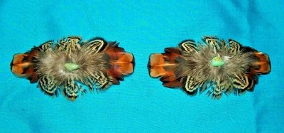 Juego 2 Correas Med Plumas de Faisán y Turquesa ENVÍO GRATUITO MBS15 Foto 1 de 4