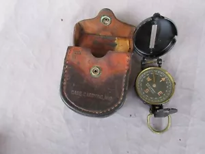 Originale US Esercito Bussola + Custodia WWII W & Le Gurley Case Trasporto M19 - Foto 1 di 3