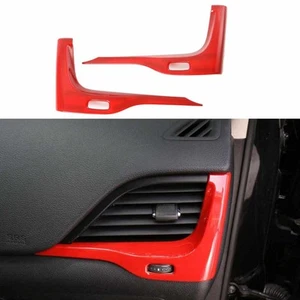 For Jeep Cherokee 2014-18 2pcs Red Car Inner Dashboard Air Condition Vents Trim - Picture 1 of 8