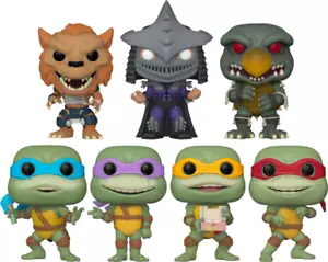 Teenage Mutant Ninja Turtles II: BUNDLE SET OF 7 Pop Vinyl + POP PROTECTOR - Picture 1 of 5