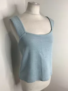 BNNT Daily Practice Anthropologie tank vest top XL NEW blue textured fitted cute - Picture 1 of 7