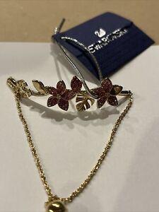 Swarovski Gold-Tone Tropical Flower Bangle Bracelet NWT
