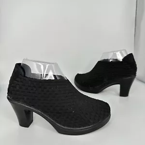 Zapatos de salón Bernie Mev Chesca para mujer 7 EE. UU. EUR 37 negro tejido tacón zueco botín - Imagen 1 de 11