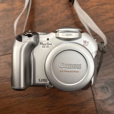 Canon PowerShot Digital Camera S1 IS Silver 3.2 MP 10x Optical Zoom PC 1058 Read - Image 1 of 4
