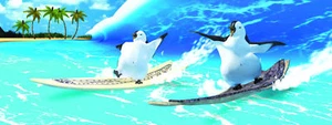 Gift Trenz Penguins Surfing 3-D Motion 6" Ruler/ Bkmk Brand New Very Kool* - Picture 1 of 1