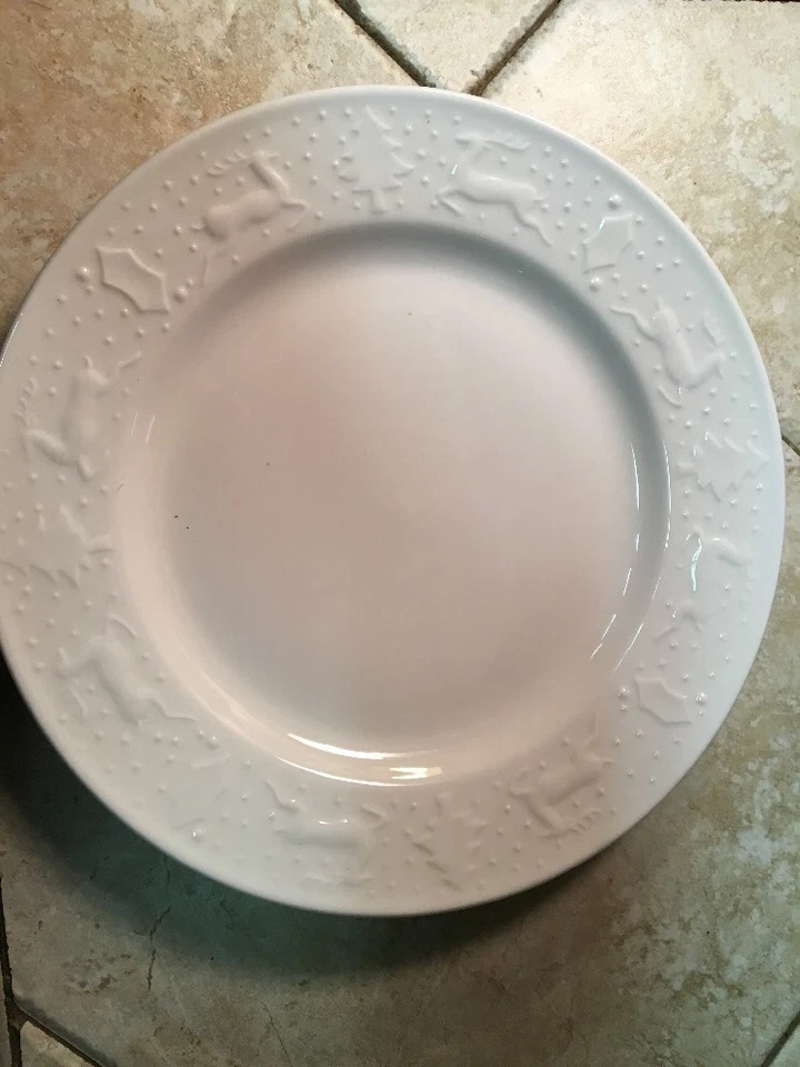 Белый фарфор рождественский обеденный набор сервировка для 4 - Изображение 1 из 4