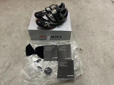 Zapatos de carretera Giro ESPADA para mujer, negros/plateados, EU 38.5, US 7 carbón y titanio Foto 1 de 4