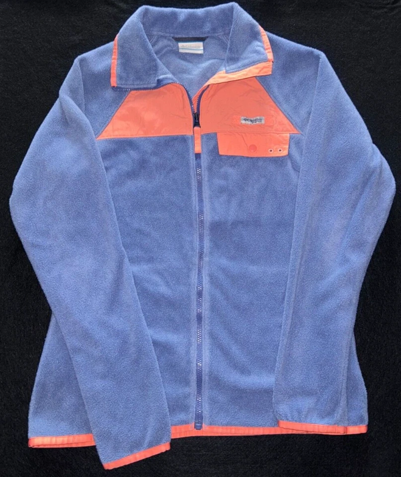 Columbia Women’s Extra Small Fleece Full Zip Sweater Jacket Purple Orange Coat - Image 1 of 4