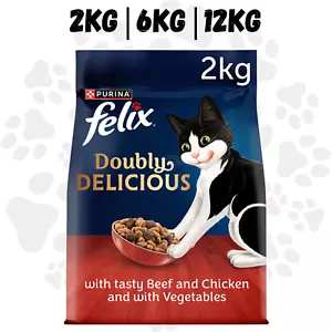 FELIX Doubly Delicious Beef, Chicken & Vegetables Dry Cat Food – 2kg, 6kg, 10kg - Picture 1 of 12