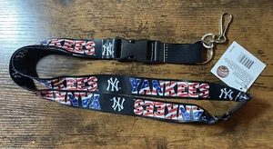 MLB New York Yankees NYY USA Lanyard Keychain Black Stars and Stripes - Picture 1 of 2