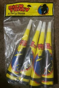 Vintage 1990 versiegelt Walt Disney Dick Tracy Partyhörner 8er-Pack  - Bild 1 von 3