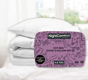 Luxury Hotel Quality 100% Hollowfibre Filled Baby Cot Bed Duvet & Pillow 4.5 Tog - Picture 1 of 10