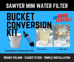 Sawyer Mini Water Filter Bucket Kit - Get Ready | Clean Water | Prepper - Imagen 1 de 11