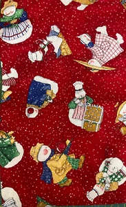 SOUTH SEAS IMPORTS - SNOWFOLKS TEA PARTY-RED BY J. WECKER-FRISCH- BY THE YARD - Picture 1 of 4