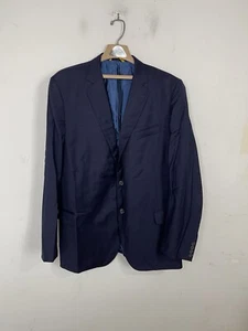 Robert Talbott Carmel Men Blazer Jacket 48 Blue Wool USA Union Made Two Button - Picture 1 of 11