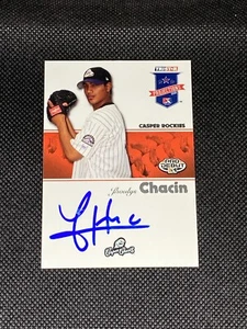Carta proiezioni Jhoulys Chacin Rockies firmata auto 2008 Tristar #71 ~ COA - Foto 1 di 3