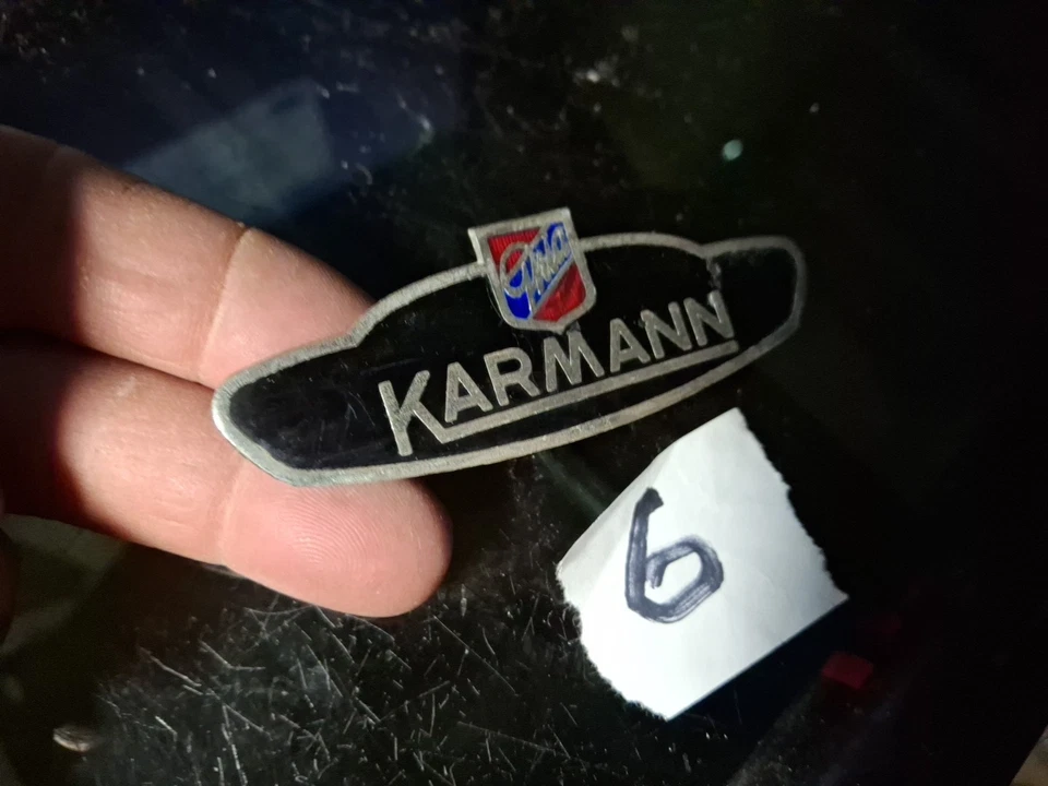 VINTAGE 1967-73 VOLKSWAGEN KARMANN GHIA EMBLEM OEM V.W - Image 1 of 2