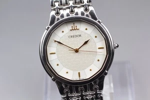 Reloj Hombre Vintage "Casi Como Nuevo" SEIKO Credor 9571-5050 Cuarzo Plateado De JAPÓN - Imagen 1 de 11