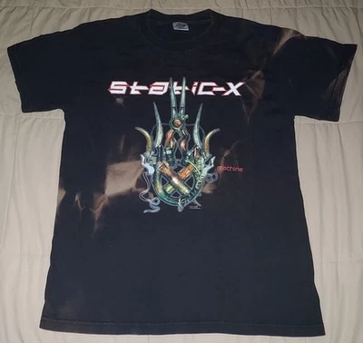 CAMISETA DE COLECCIÓN 2001 STATIC-X MACHINE MEDIANA GIRA DE CONCIERTOS DOBLE CARA ODIO ESTO Foto 1 de 4