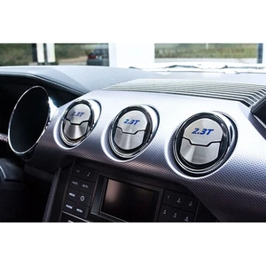 ACC A/C Vent Trim Green C-Fiber '2.3T' Inlay fits 2015-2016 Ford Mustang-Brushed - Picture 1 of 5