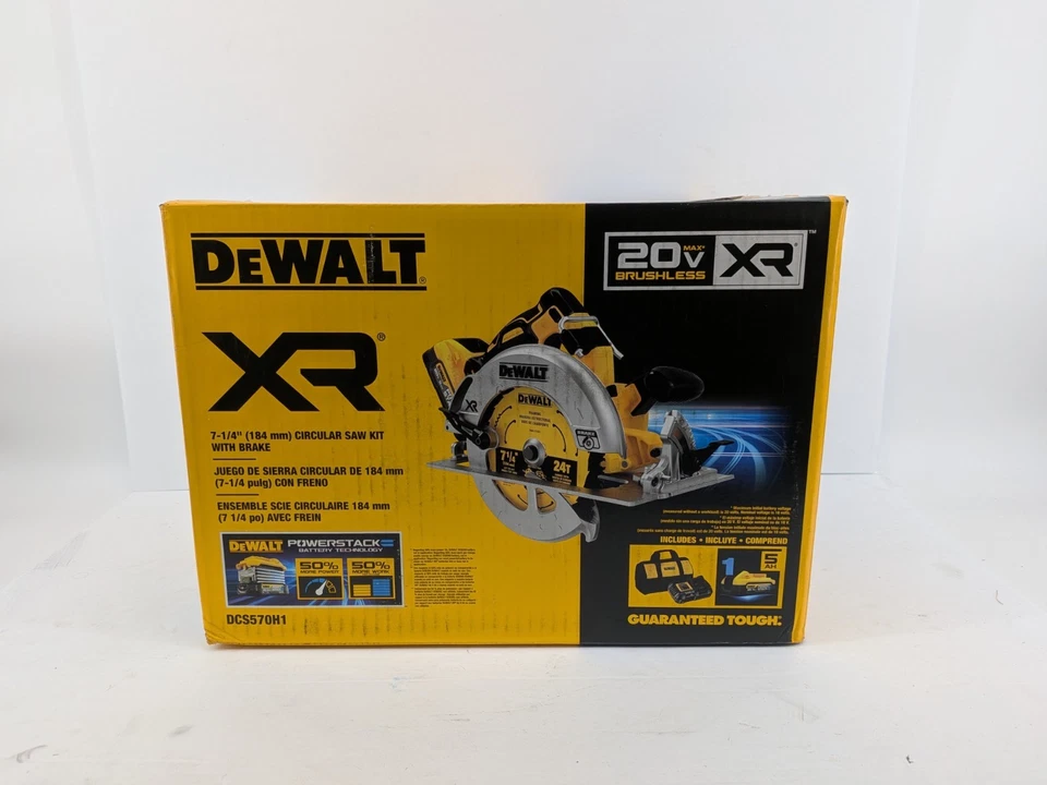 DeWalt DCS570H1 20V MAX 7-1/4 in. Circular Saw  Kit w/ 5 Ah Powerstack | New - Image 1 of 3